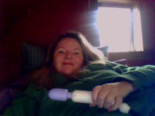 111012 Post-orgasm with the vibrator I brought to the cabin.