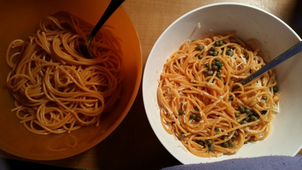 two bowls of greasy noodles & my gut