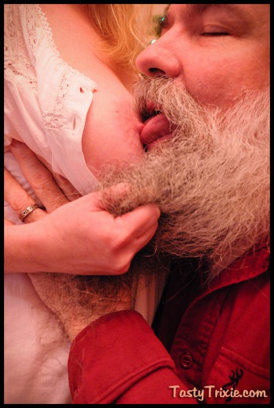 Santa licks my nipple